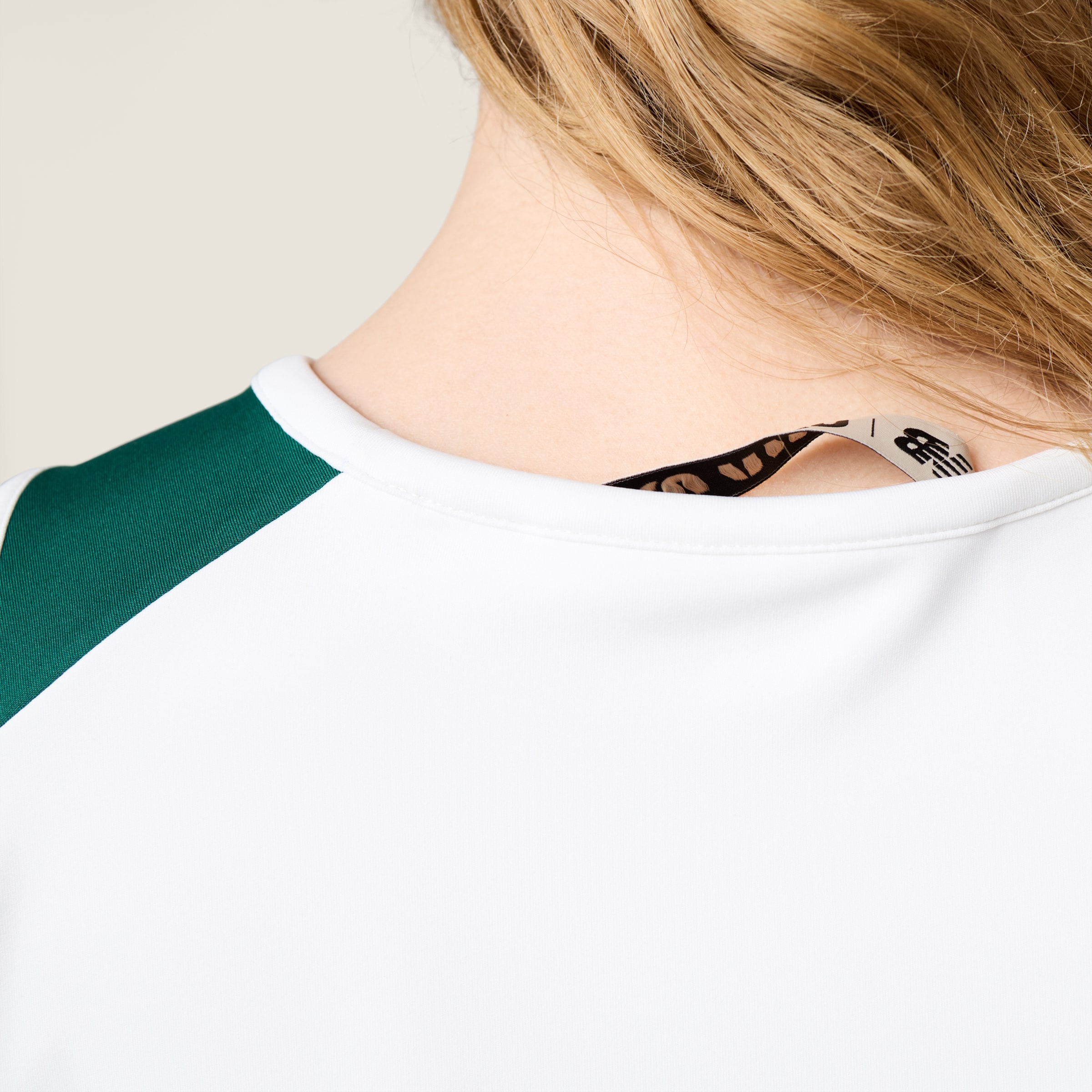White/green/sky Stretch Technical Jersey Top | Miu Miu
