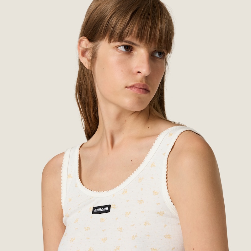 Ribbed jersey tank top