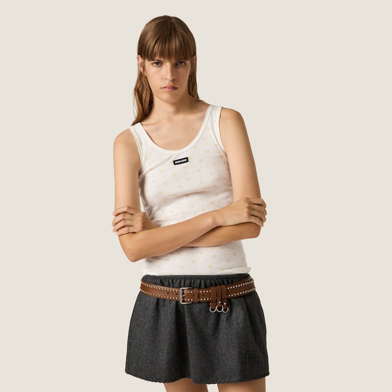Ribbed jersey tank top