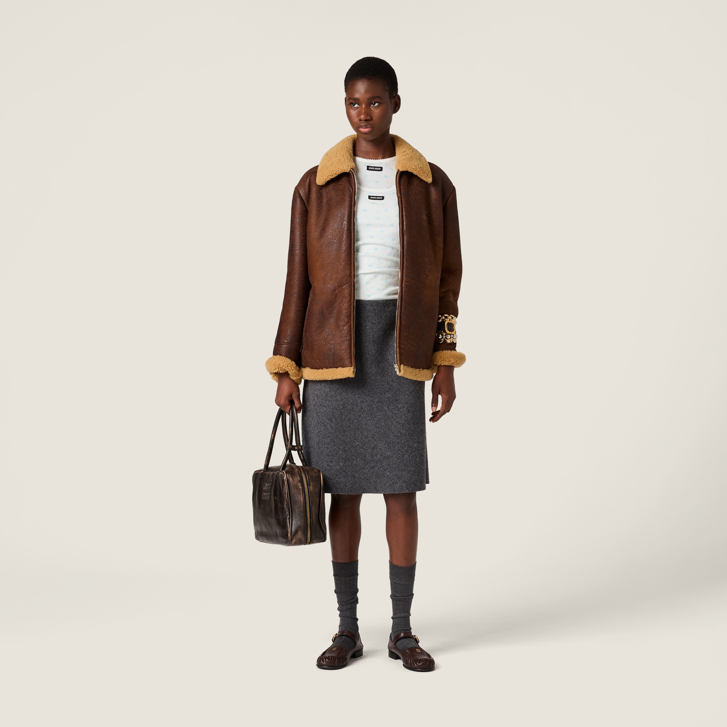 Miu Miu Ribbed Jersey Tank Top In Multi