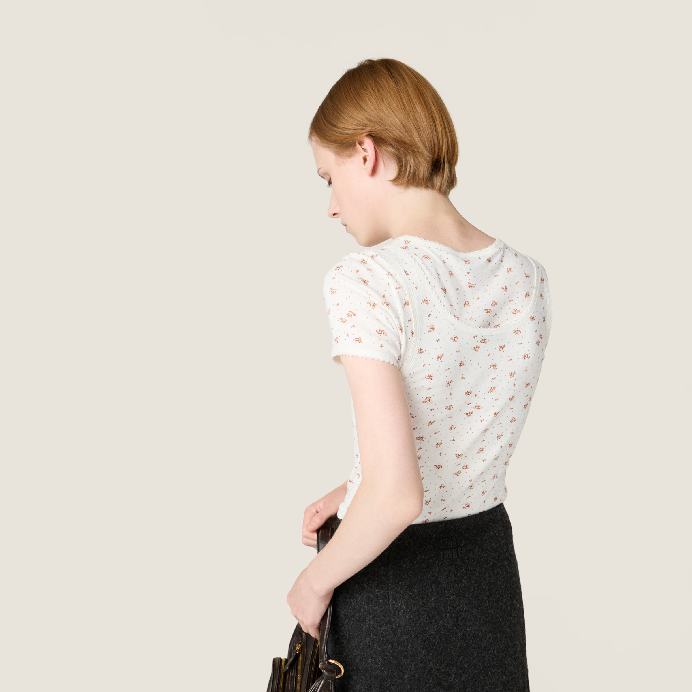 Miu Miu Ribbed Jersey Tank Top In Multi