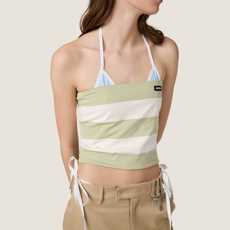 Striped jersey top