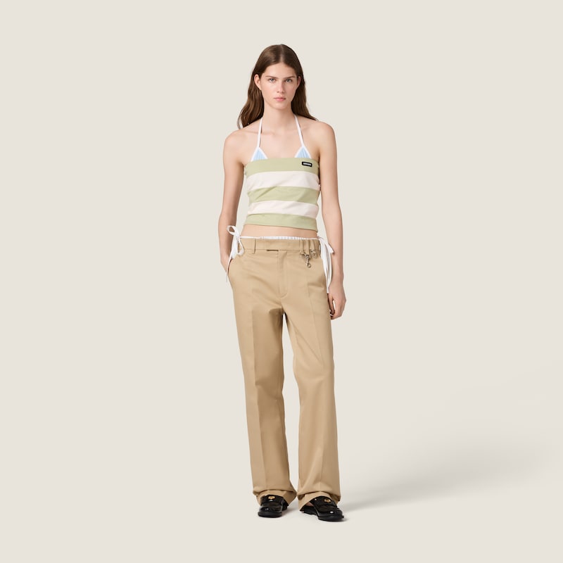Striped jersey top