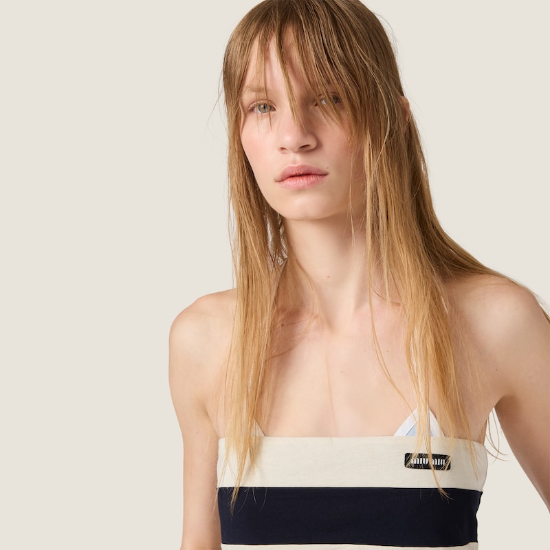 Striped jersey top