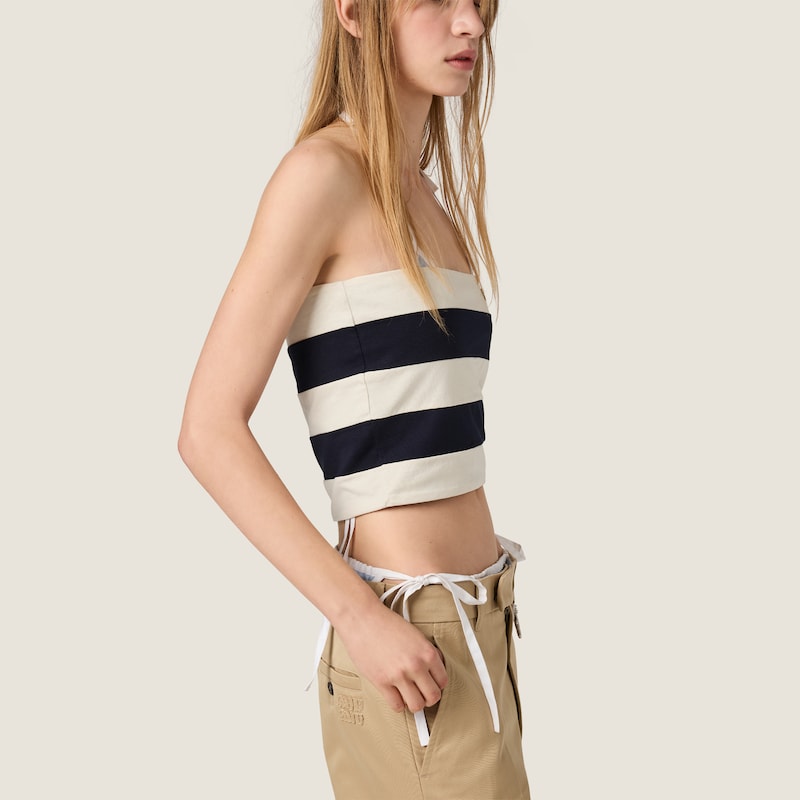 Striped jersey top