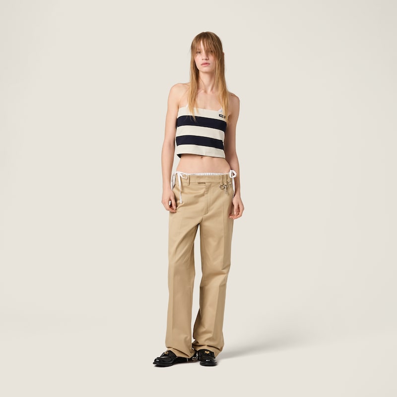 Striped jersey top