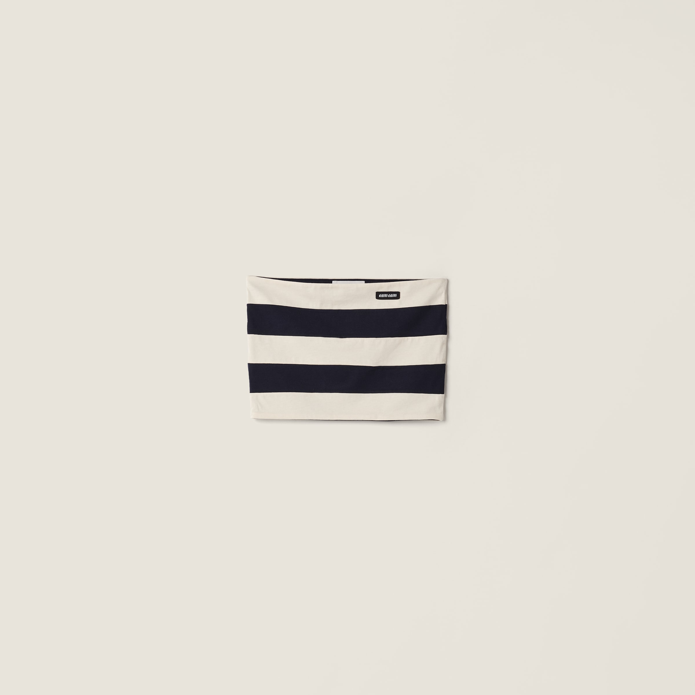 Blue/chalk Striped Jersey Top | Miu Miu - United States