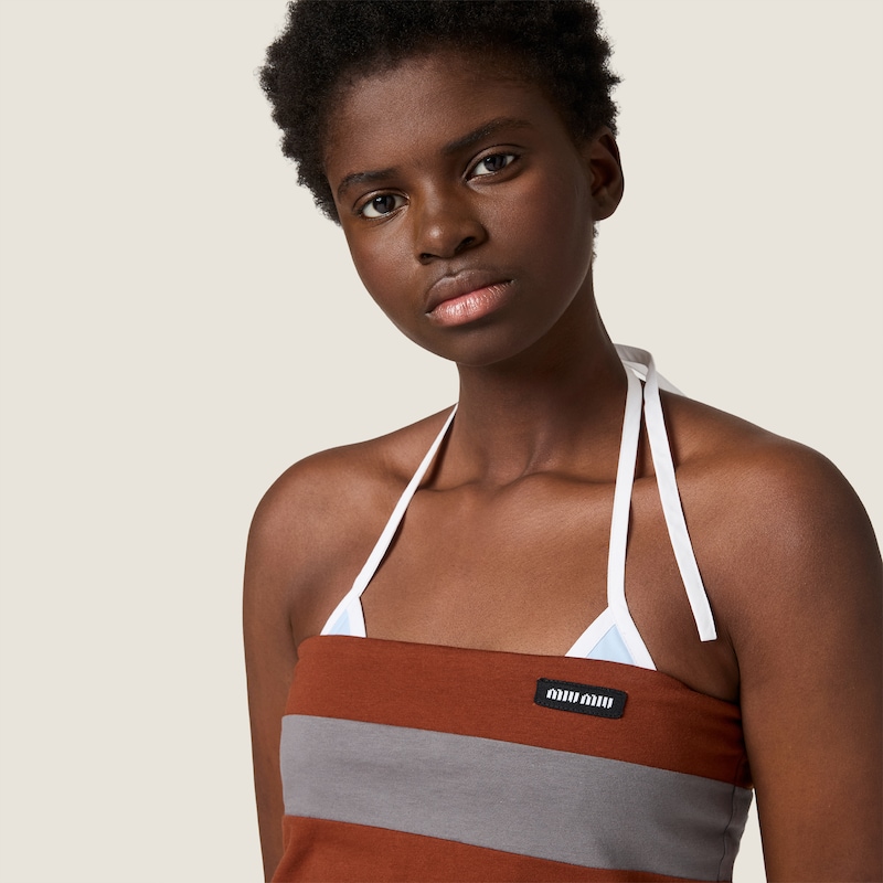 Striped jersey top