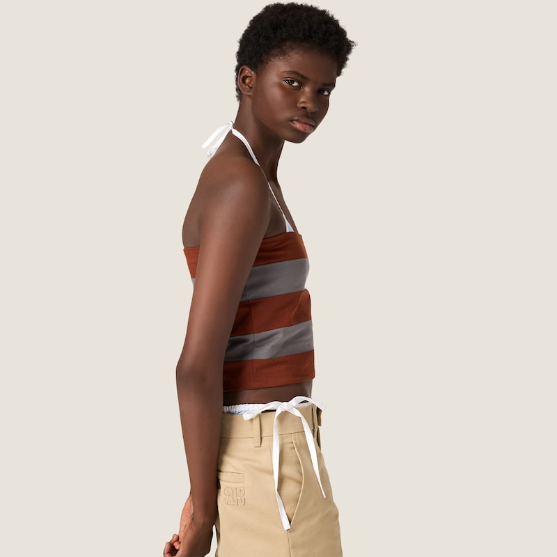 Striped jersey top