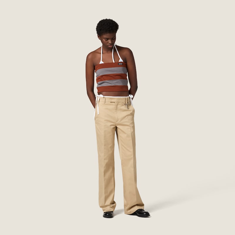 Striped jersey top