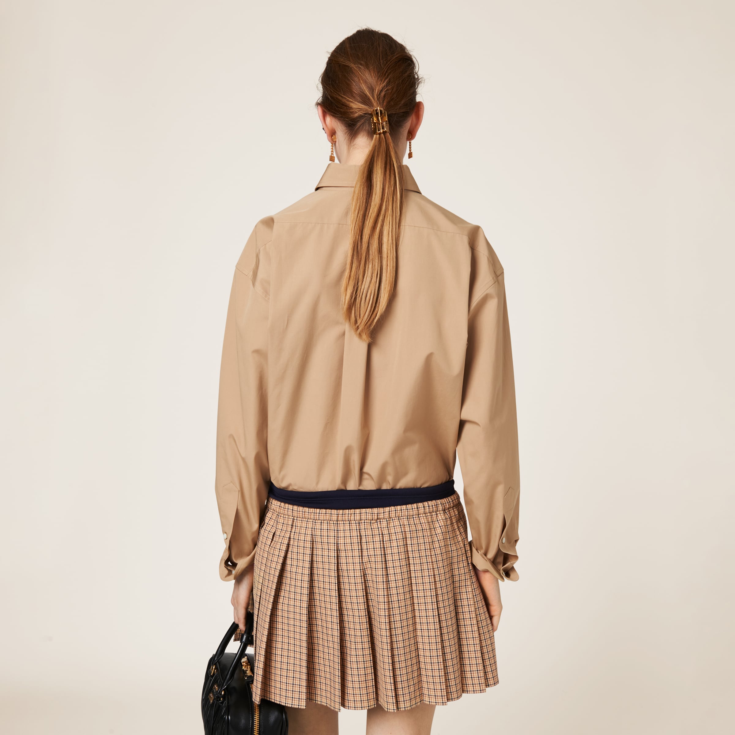 Khaki Poplin Shirt | Miu Miu