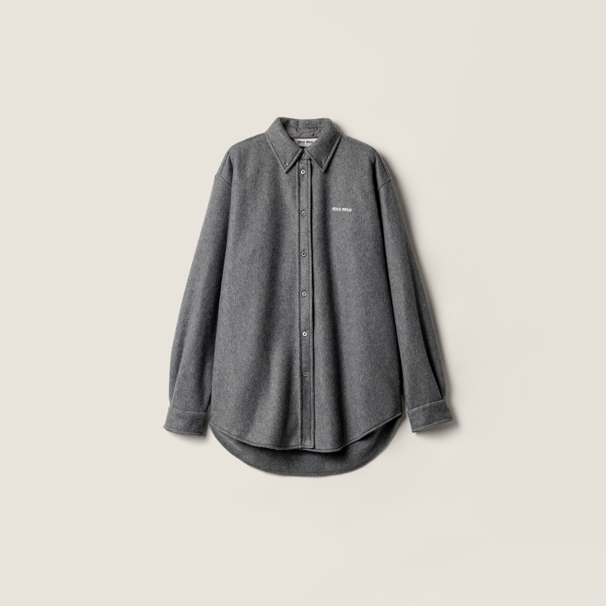 Miu Miu Fleece Shirt In Gray