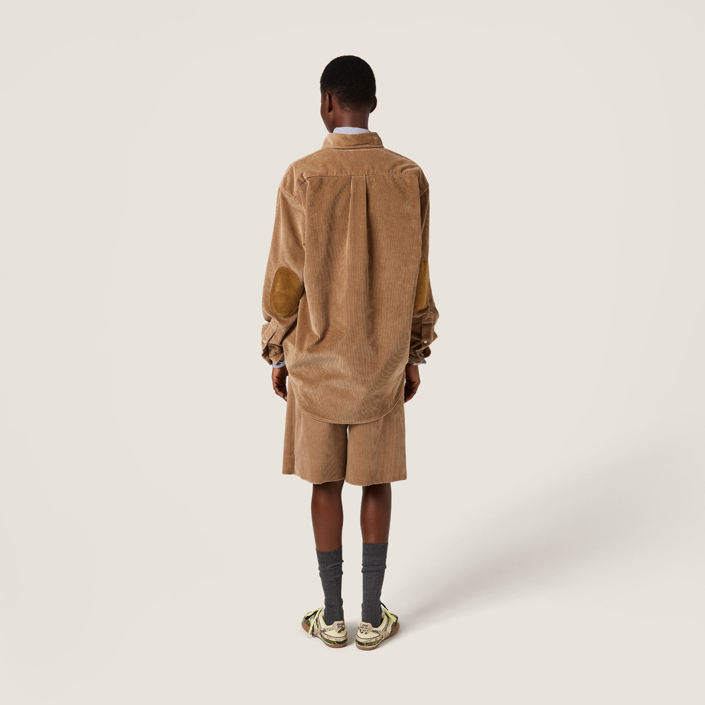 Miu Miu Corduroy And Suede Shirt