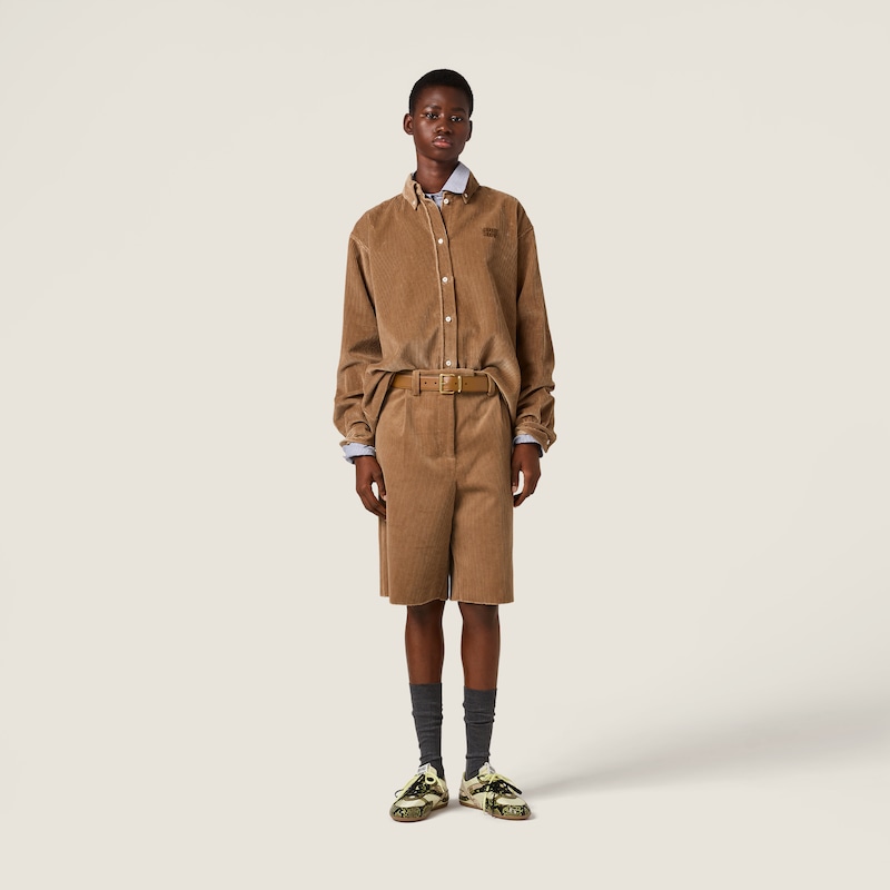 Corduroy and suede shirt