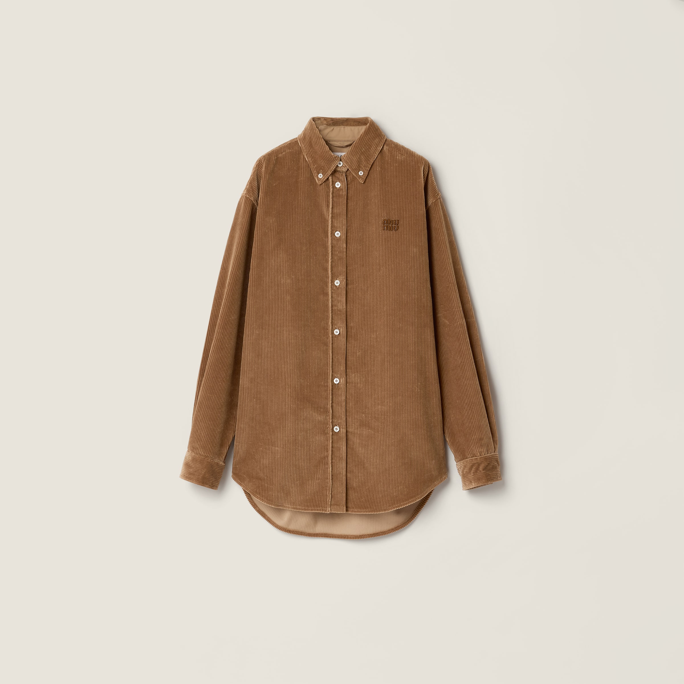 Miu Miu Corduroy And Suede Shirt