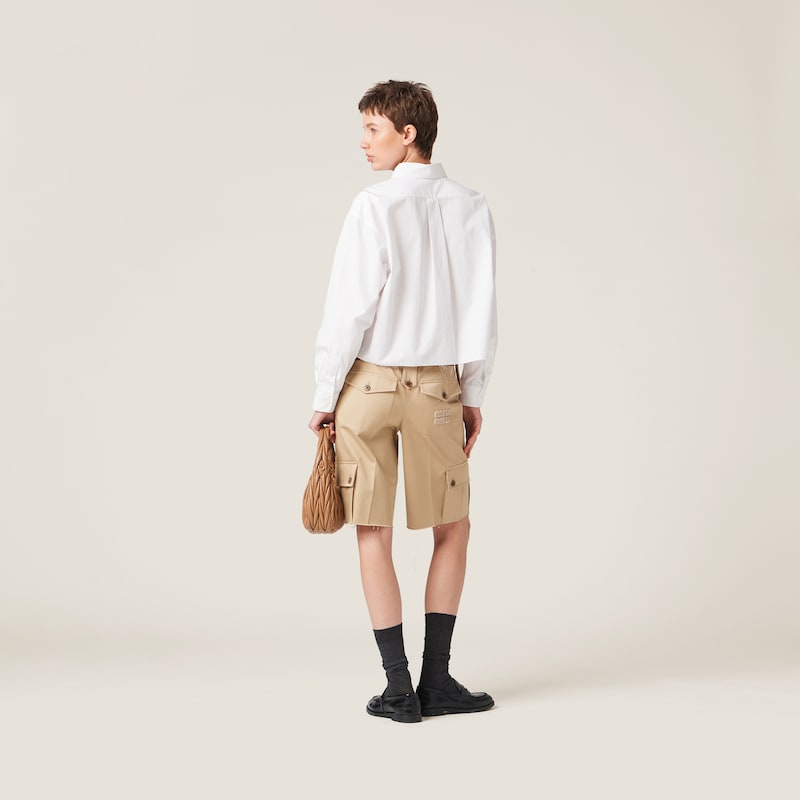 Cropped poplin shirt