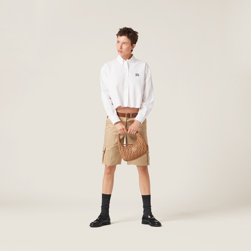 Cropped poplin shirt