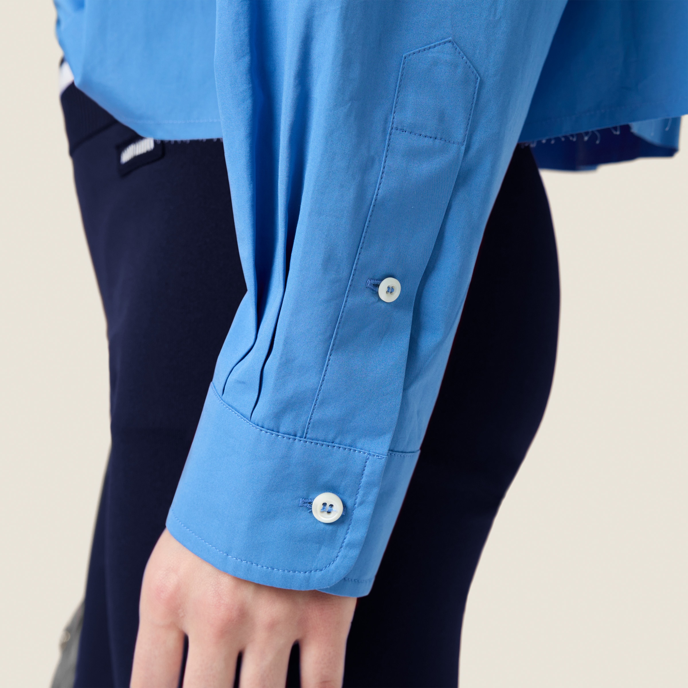 ライトブルー ポプリン シャツ | Miu Miu