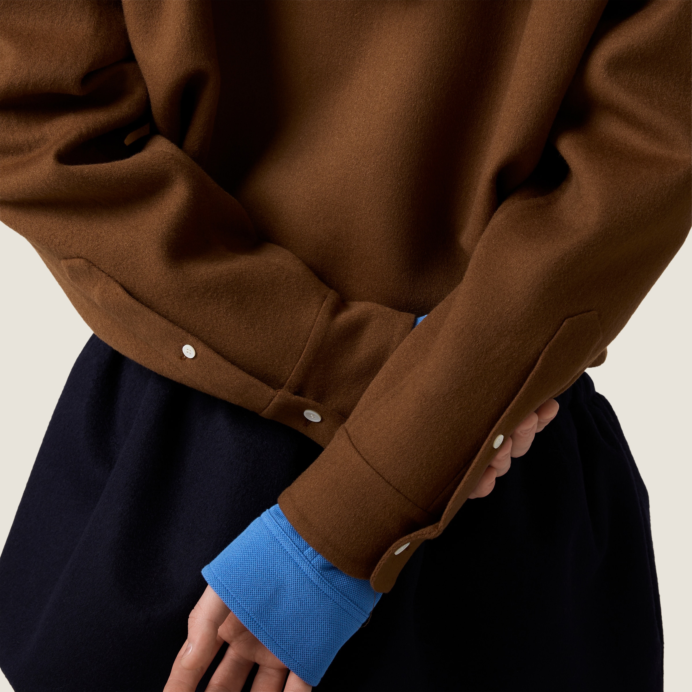 Miu Miu Long-sleeved Button-up Shirt In Brown