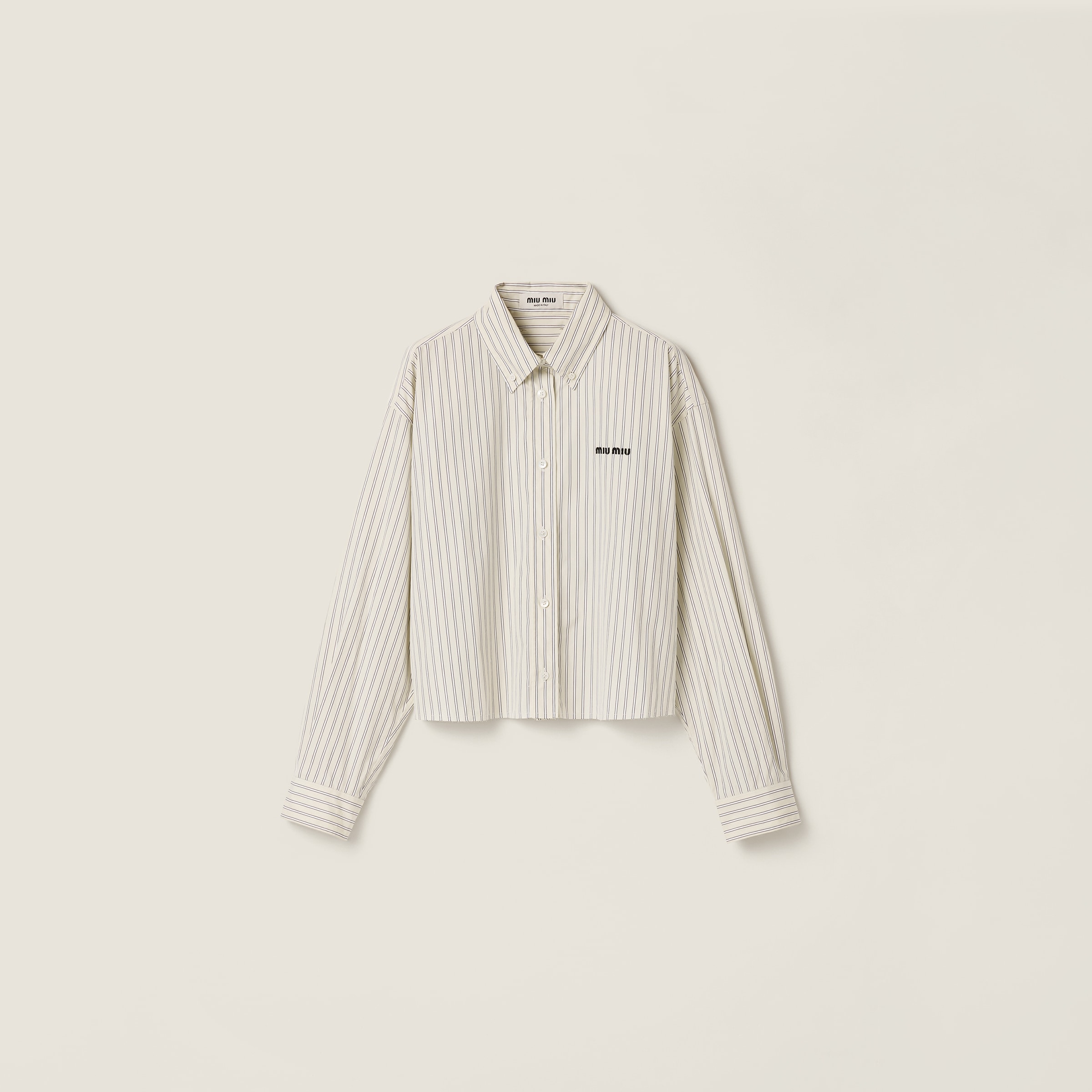 Striped poplin shirt