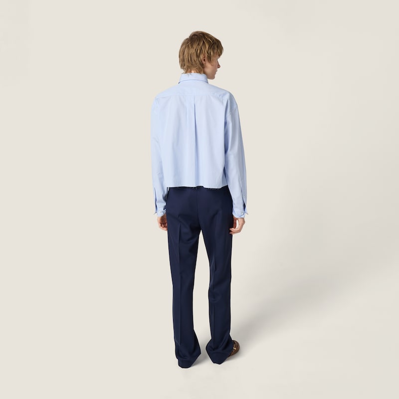 Micro pinstripe poplin shirt