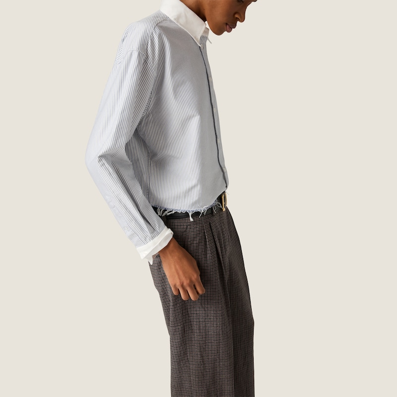 Micro pinstripe cotton shirt