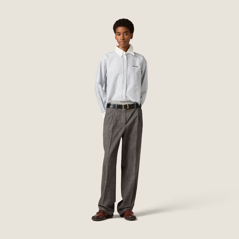 Micro pinstripe cotton shirt