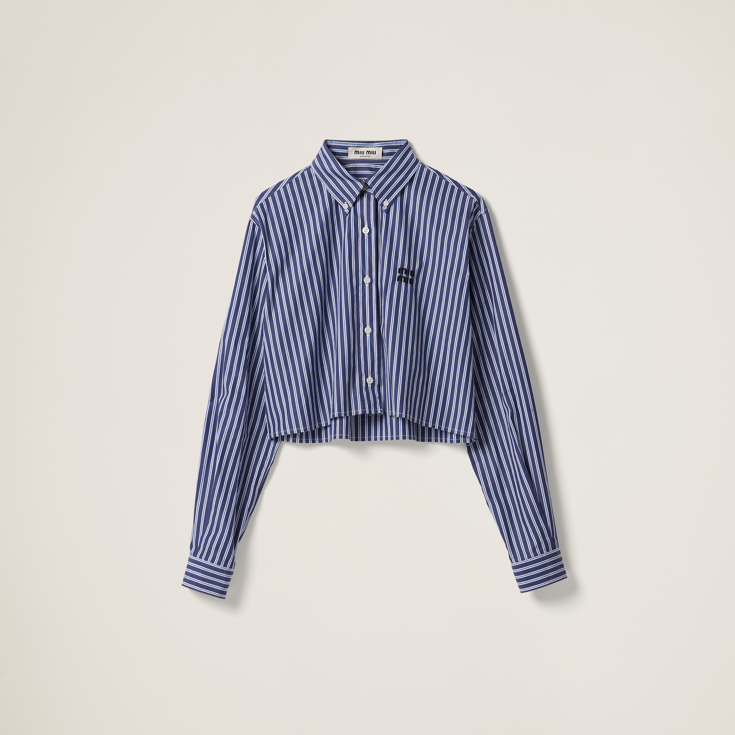 Navy Poplin Shirt | Miu Miu