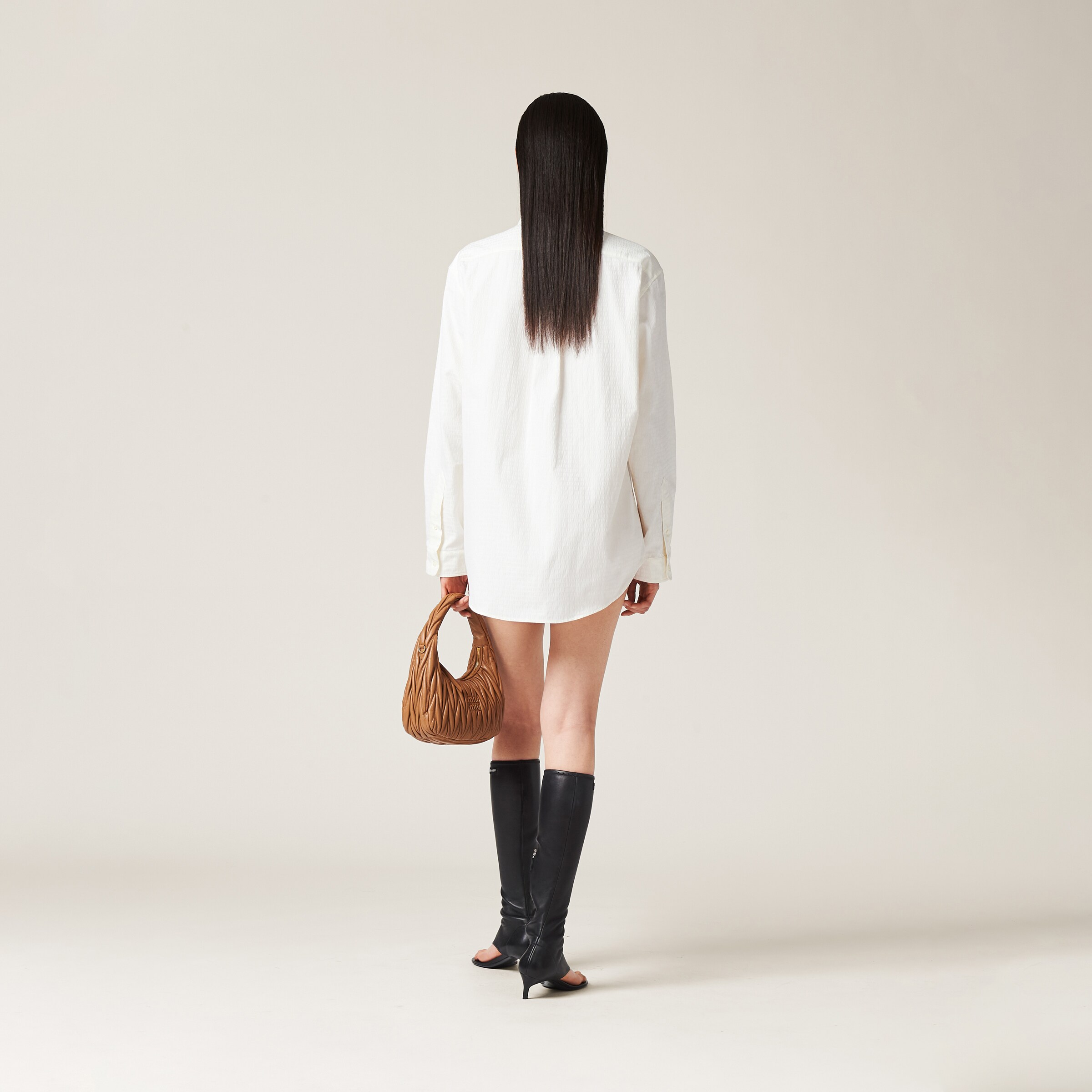 Miu Miu Women's Vichy Cotton Shirt White