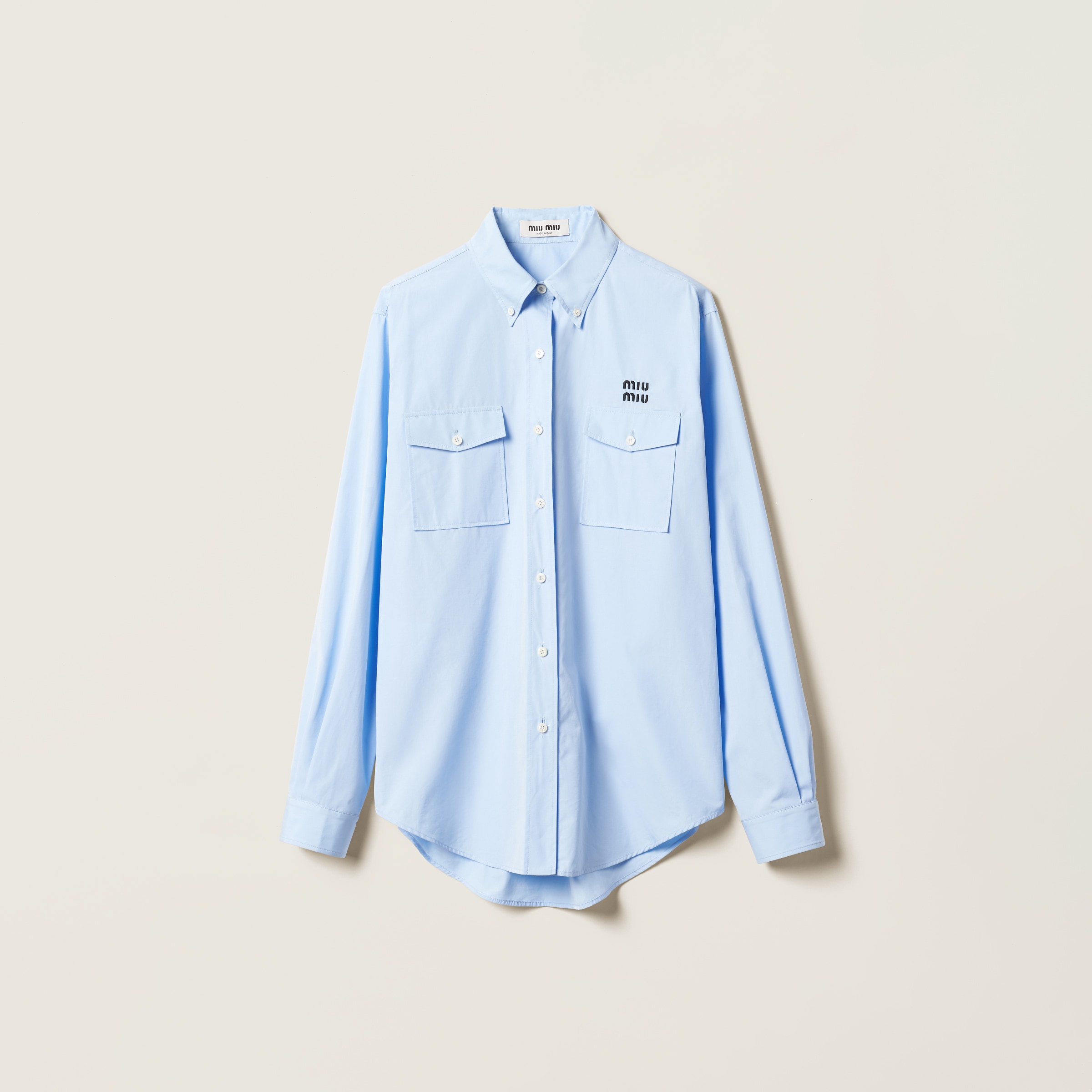 Miu Miu Poplin Shirt In Blue
