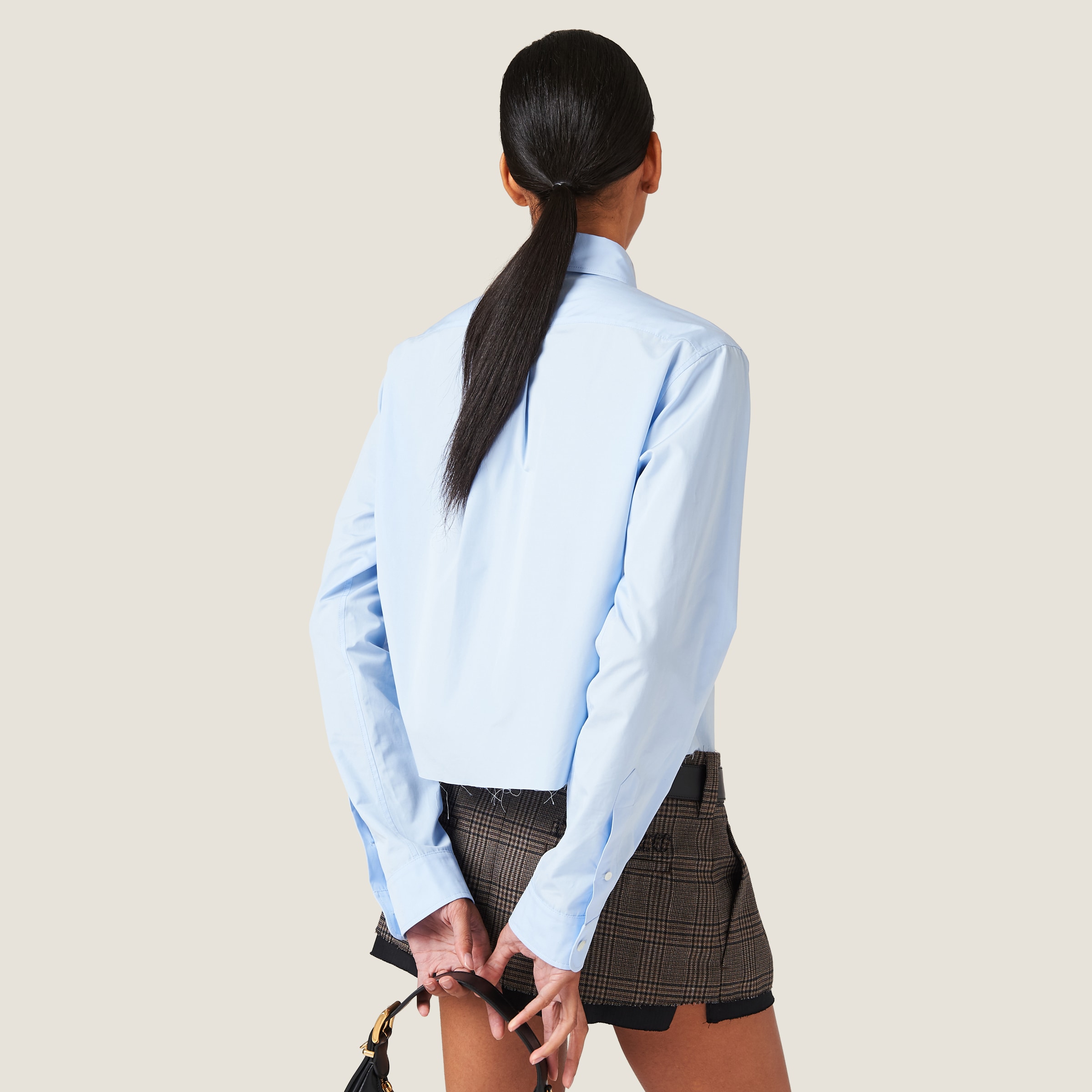 Sky Blue Poplin Shirt | Miu Miu