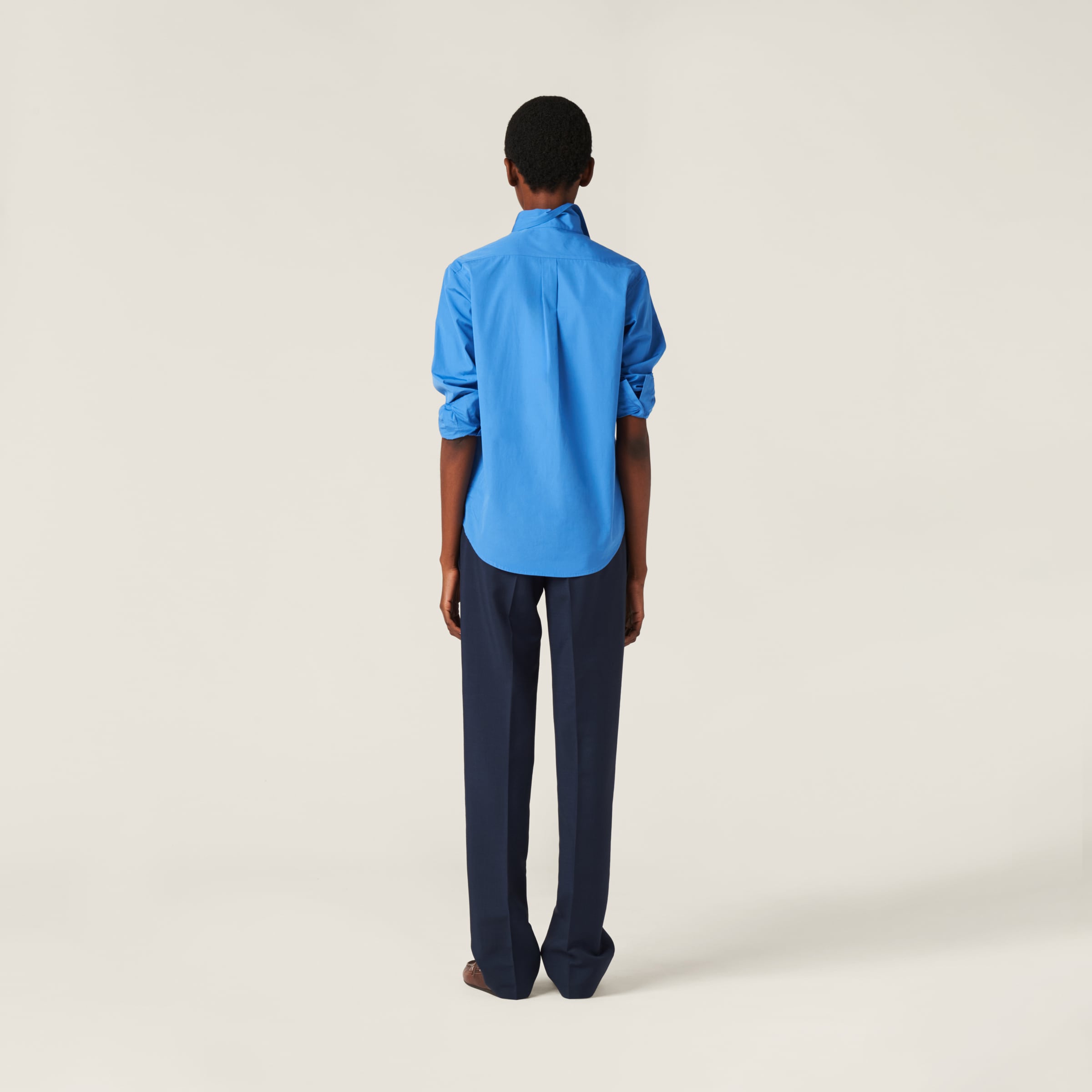 Miu Miu Button-down Shirt With Classic Collar In Multi