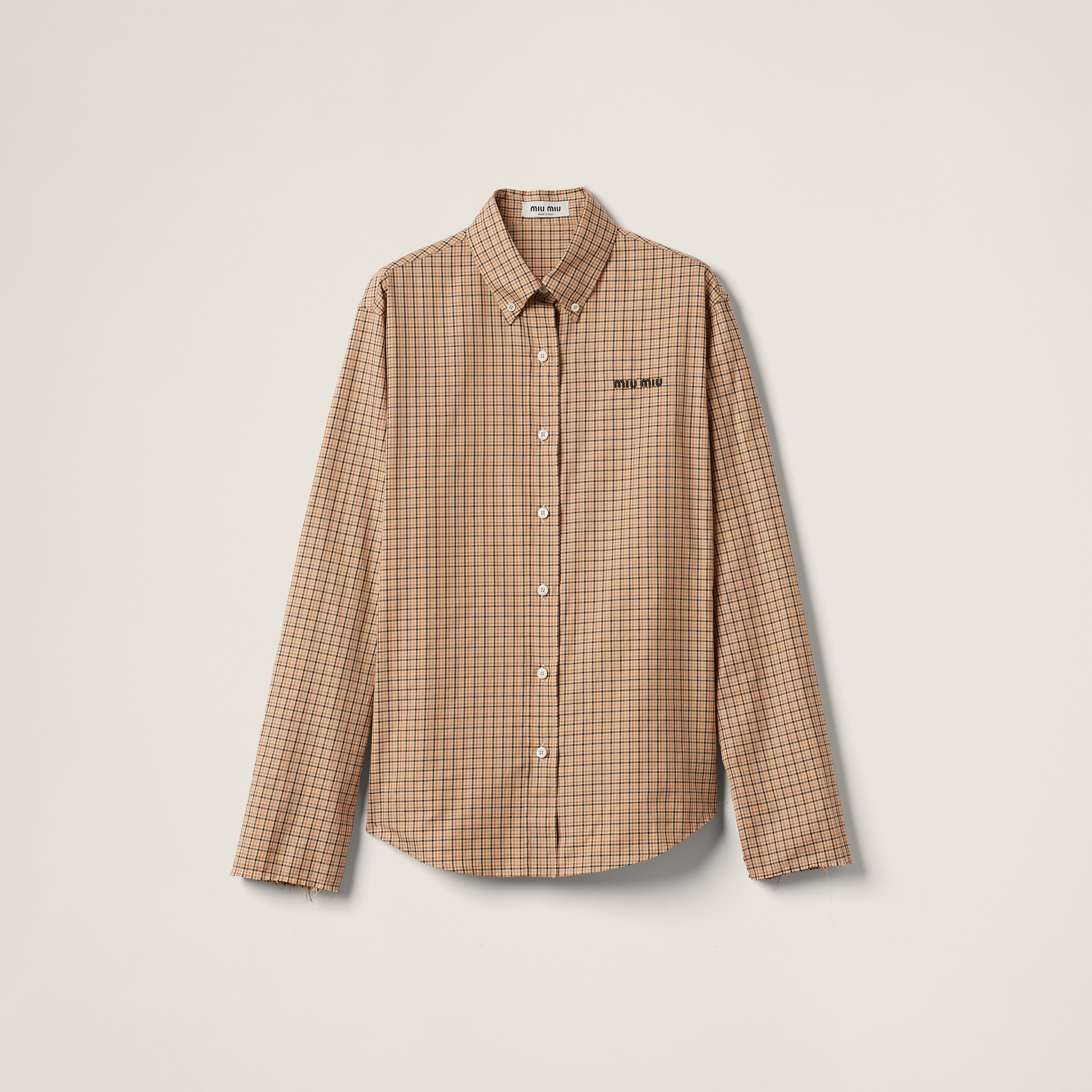 Miumiu Checked Shirt In Neutral