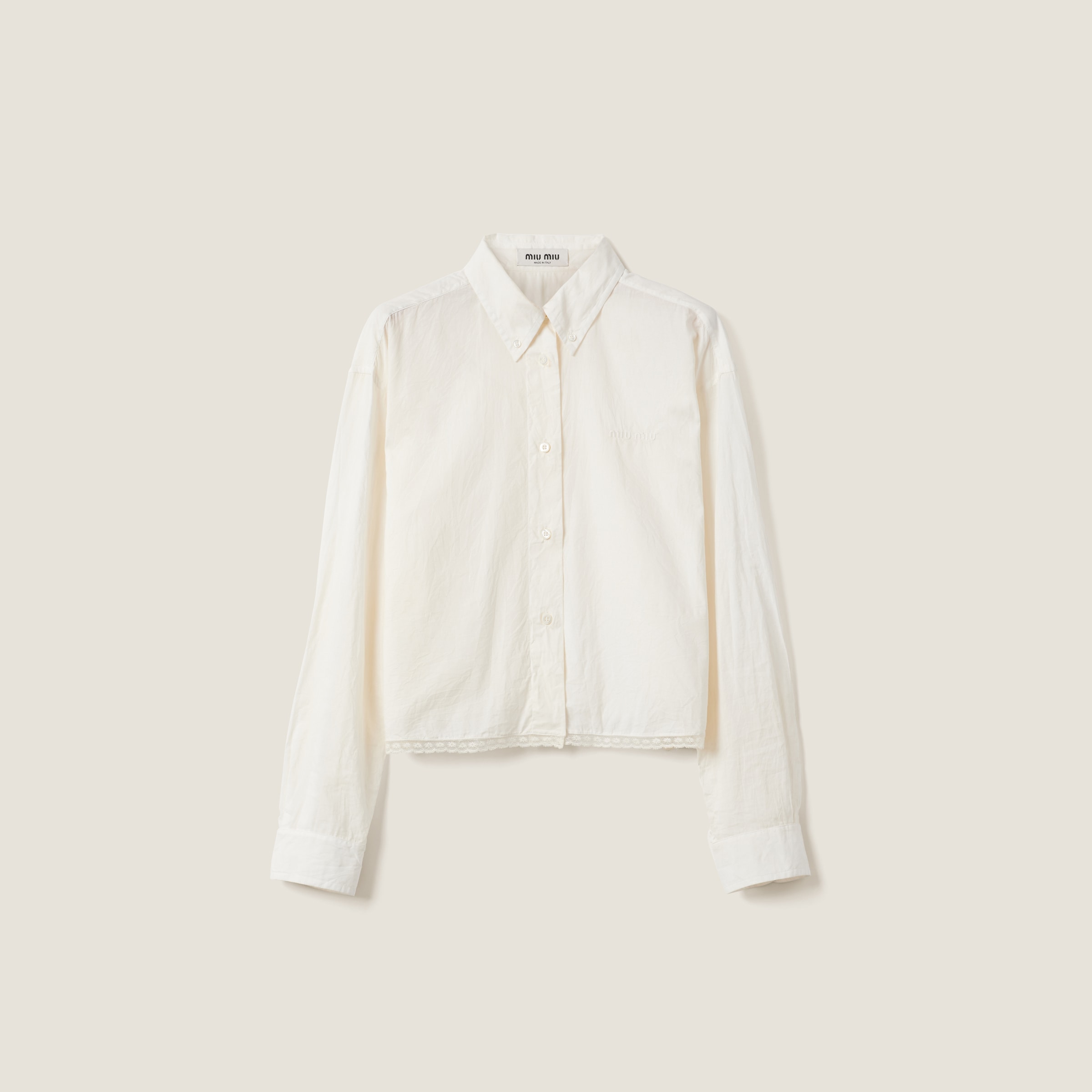 Miu Miu Batiste Shirt In Ivory