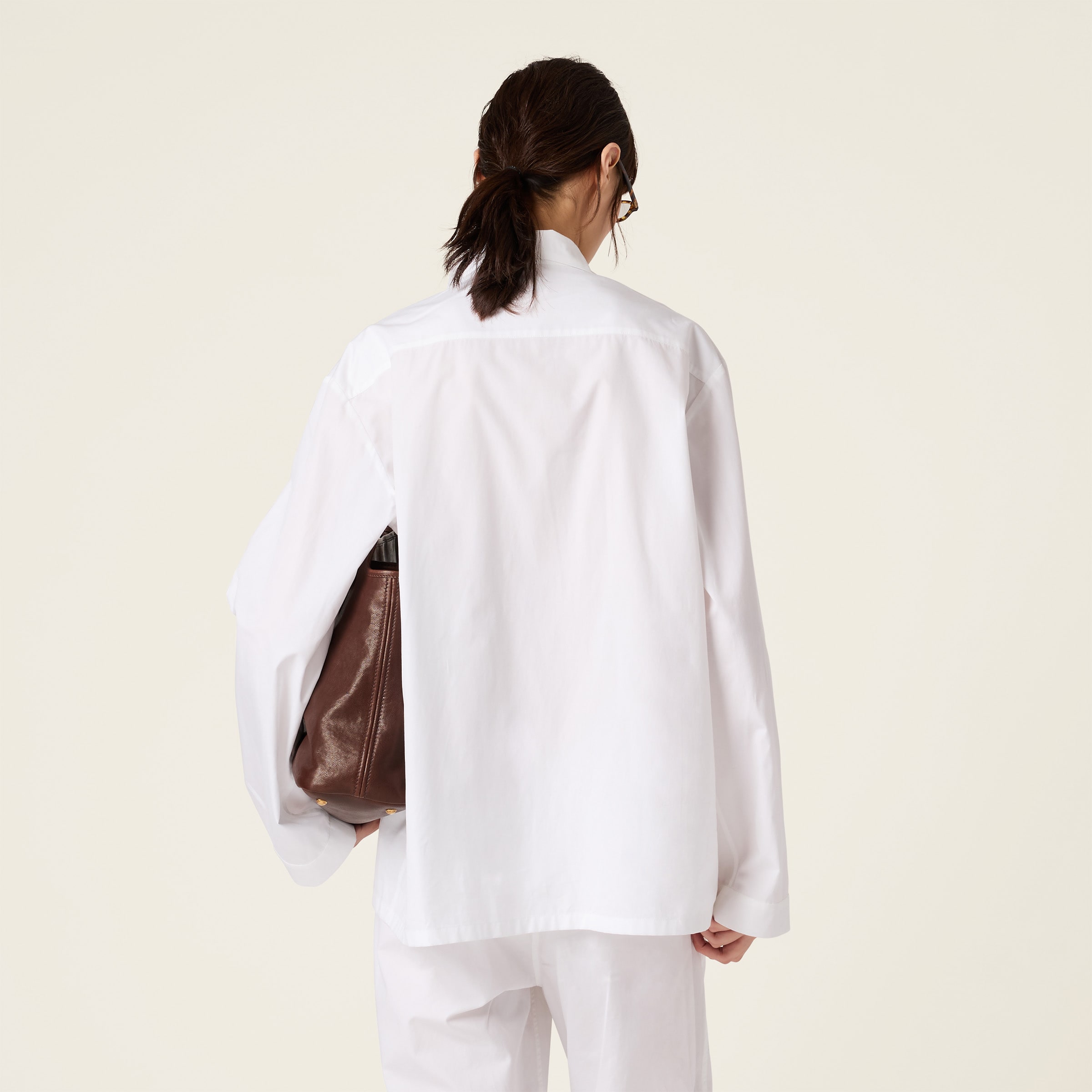 Miu Miu Poplin Shirt In White