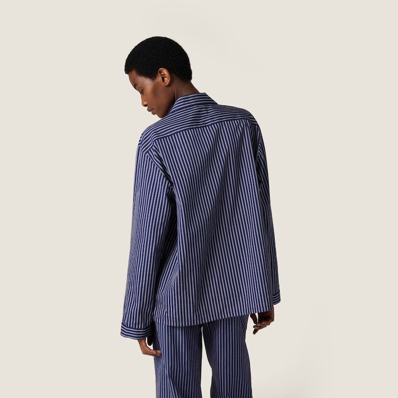 Striped poplin shirt