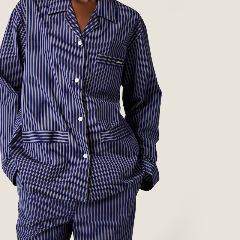 Striped poplin shirt