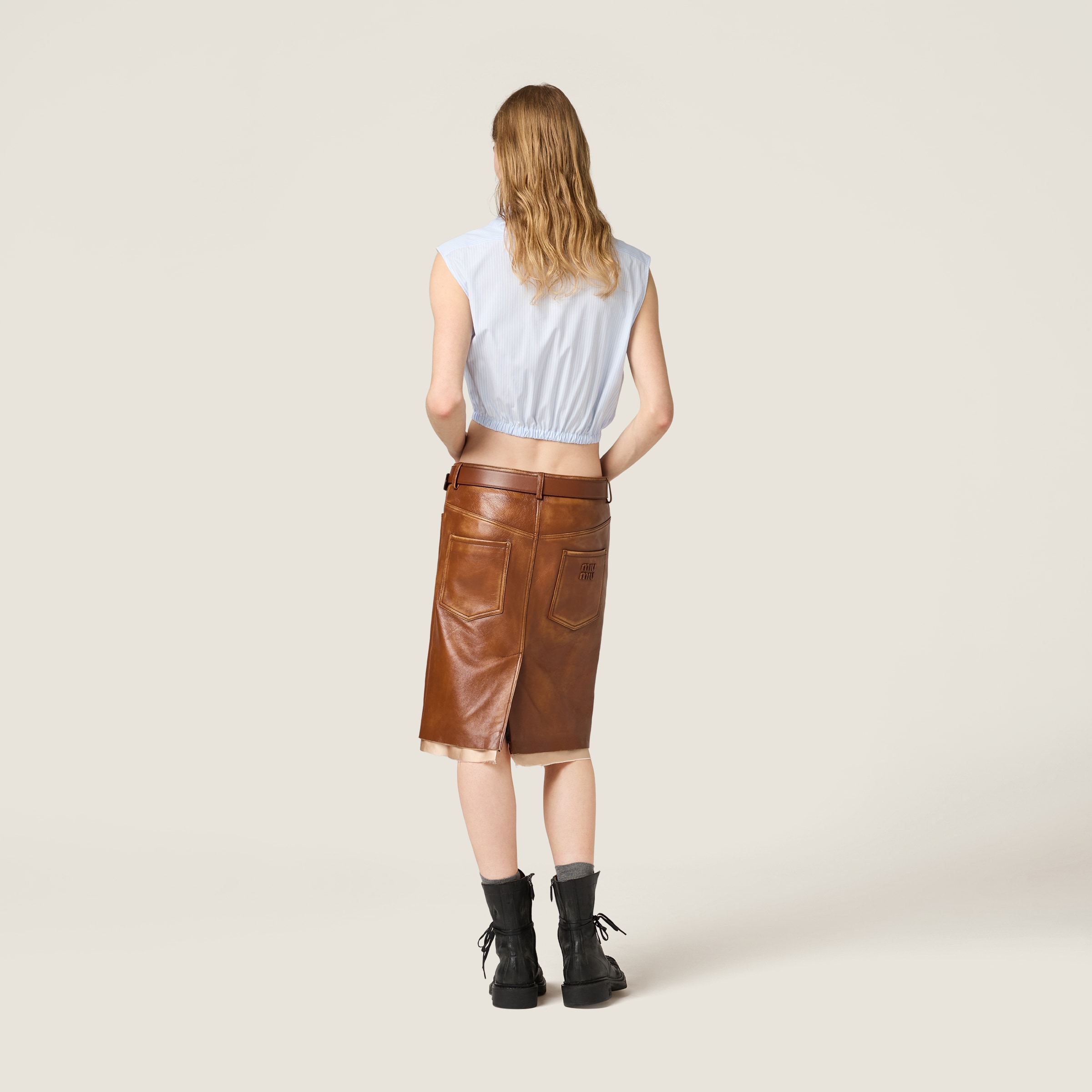 Miu Miu Poplin Top In Blue