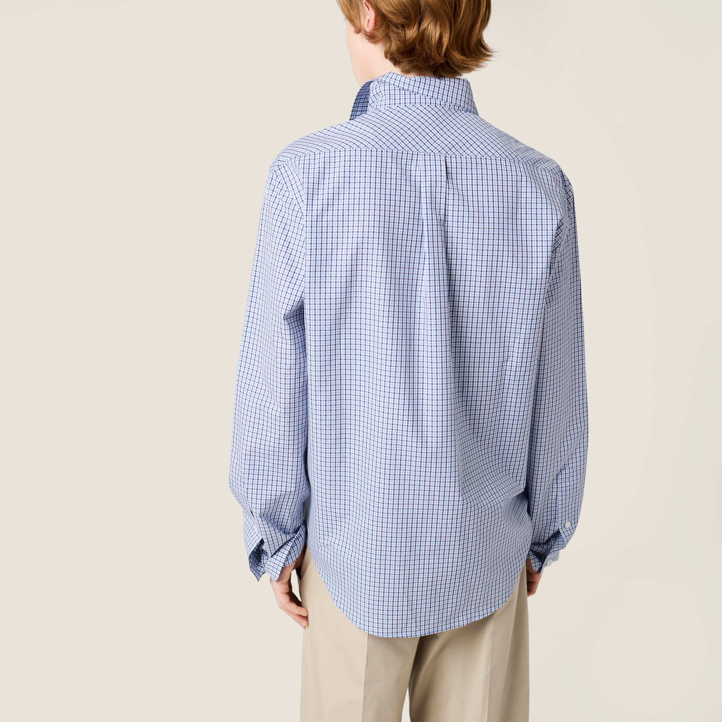 Miu Miu Checked Shirt In Blue
