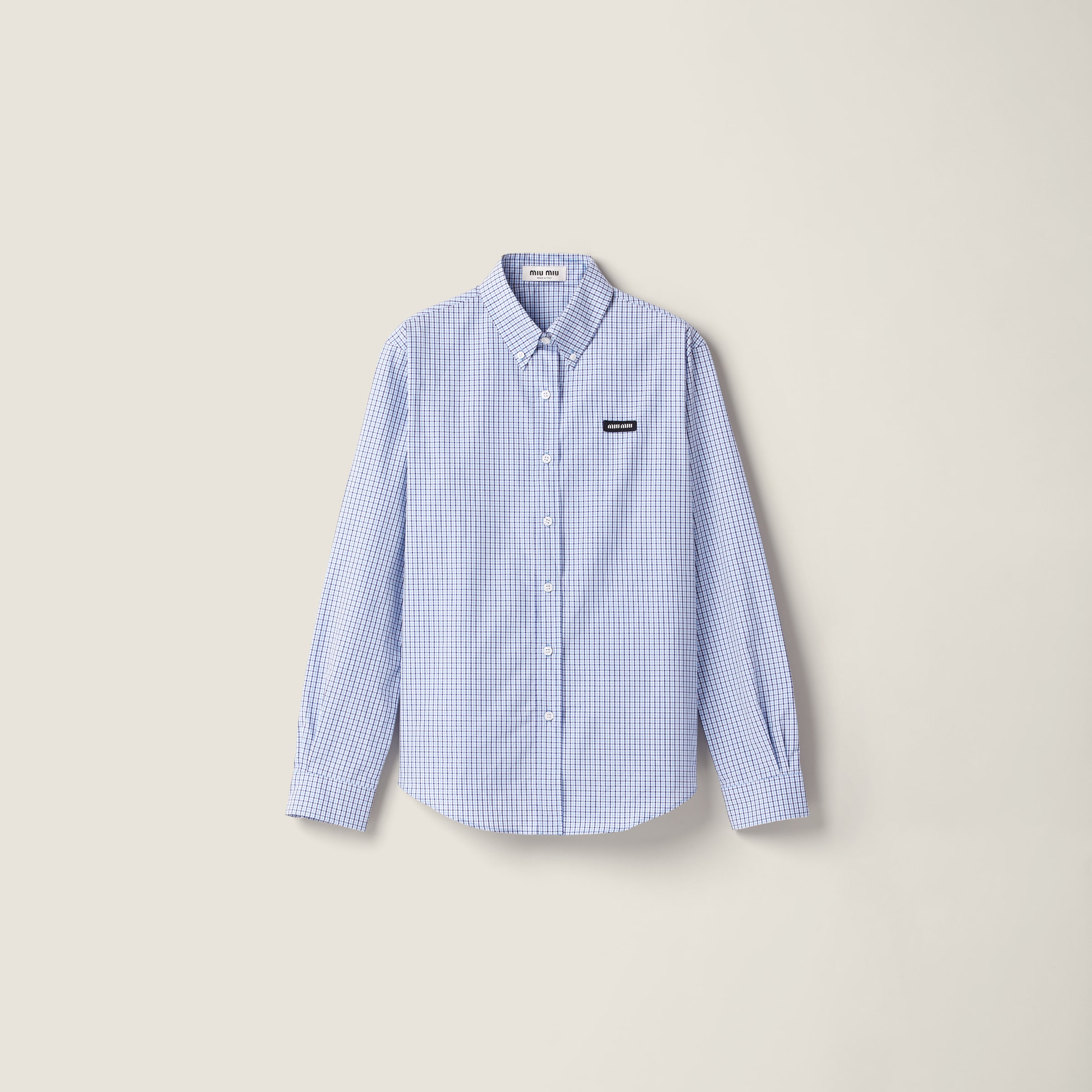 Miu Miu Checked Shirt In Blue