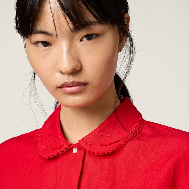 Chemise en popeline flammée