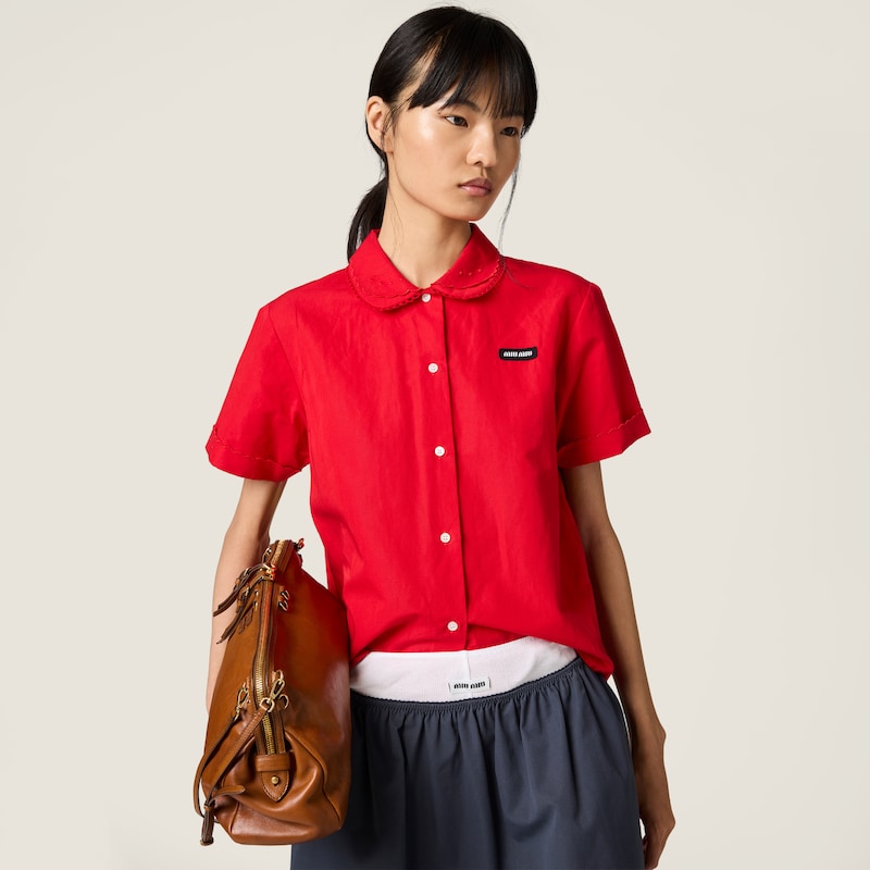 Chemise en popeline flammée