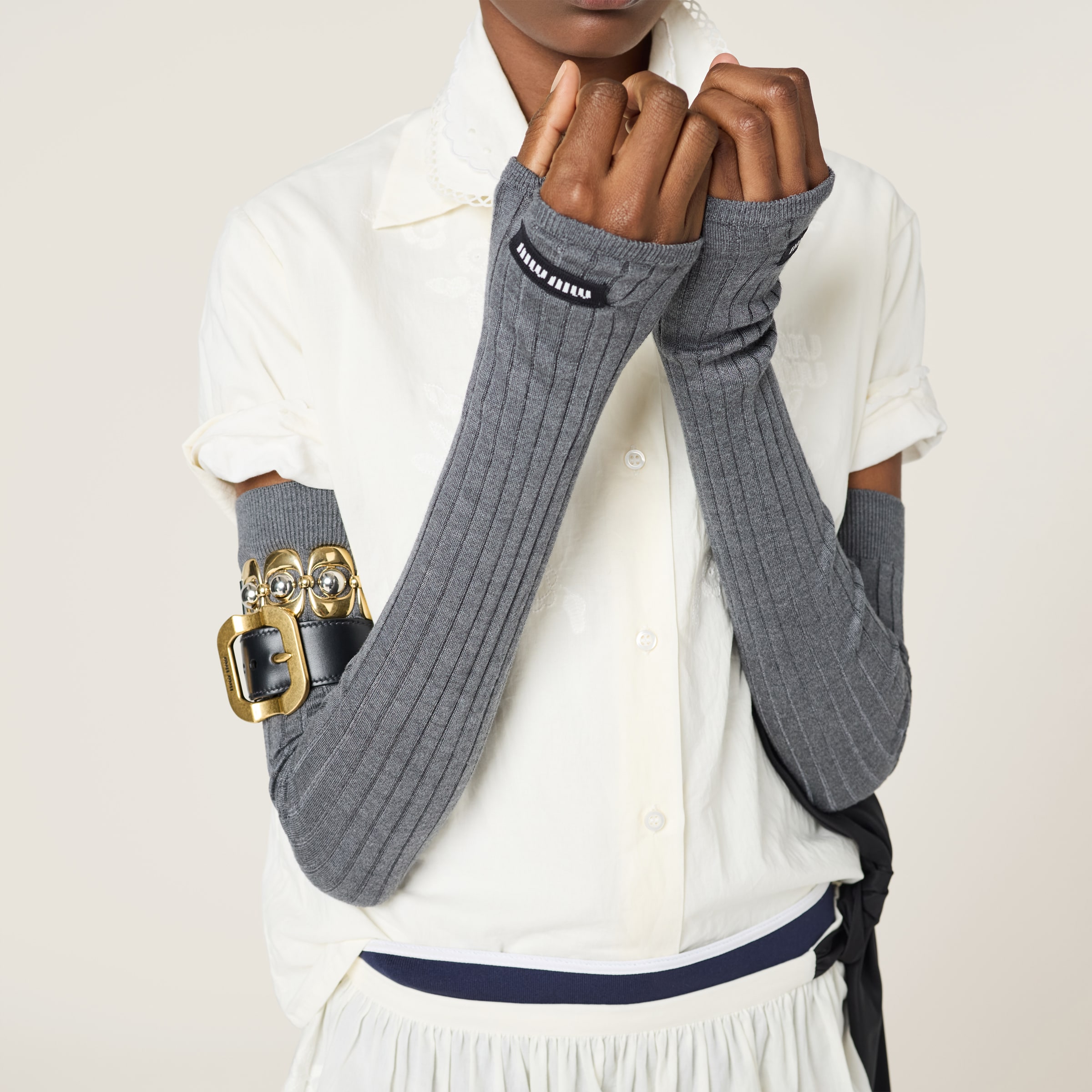 Miu Miu Embroidered Batiste Shirt