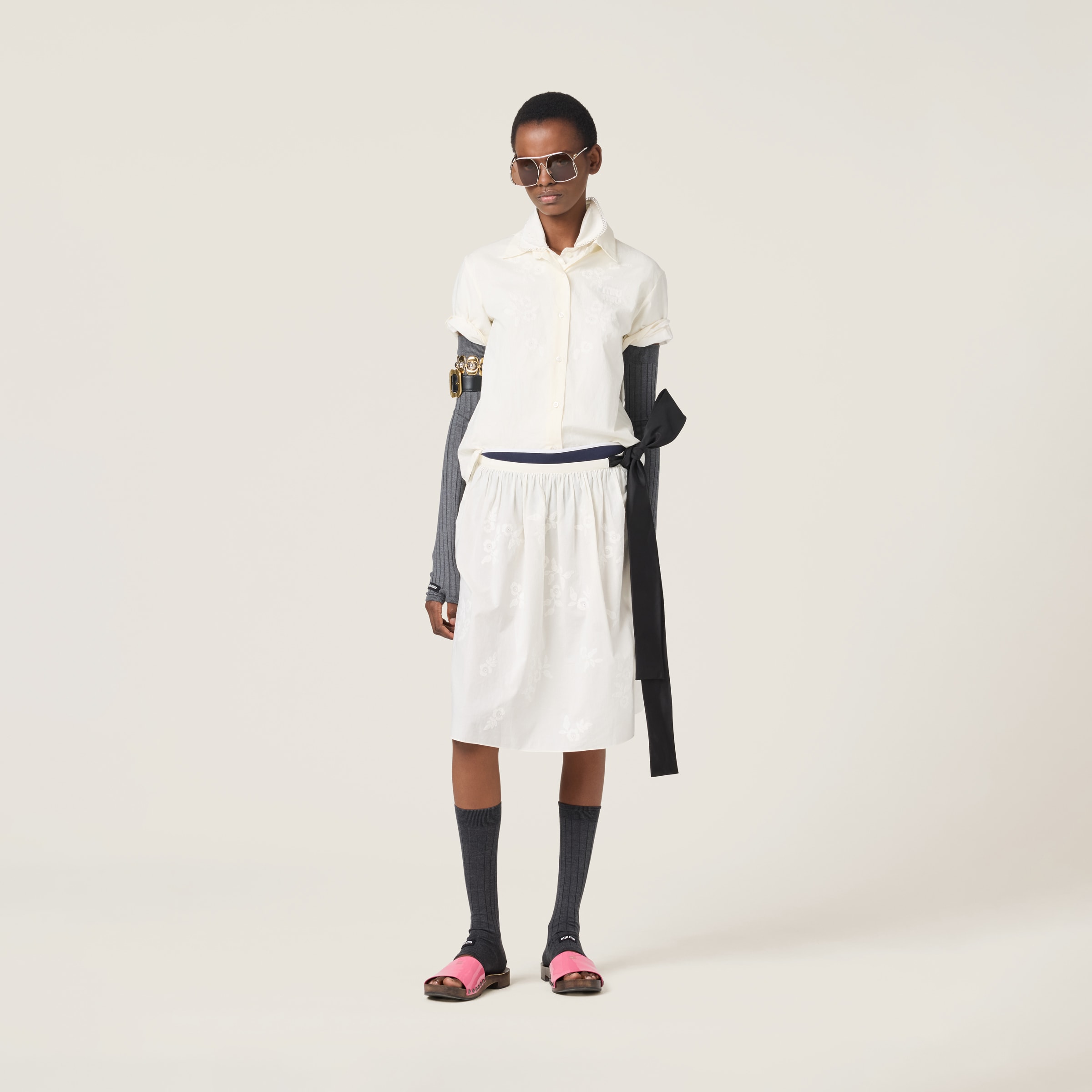 Miu Miu Embroidered Batiste Shirt
