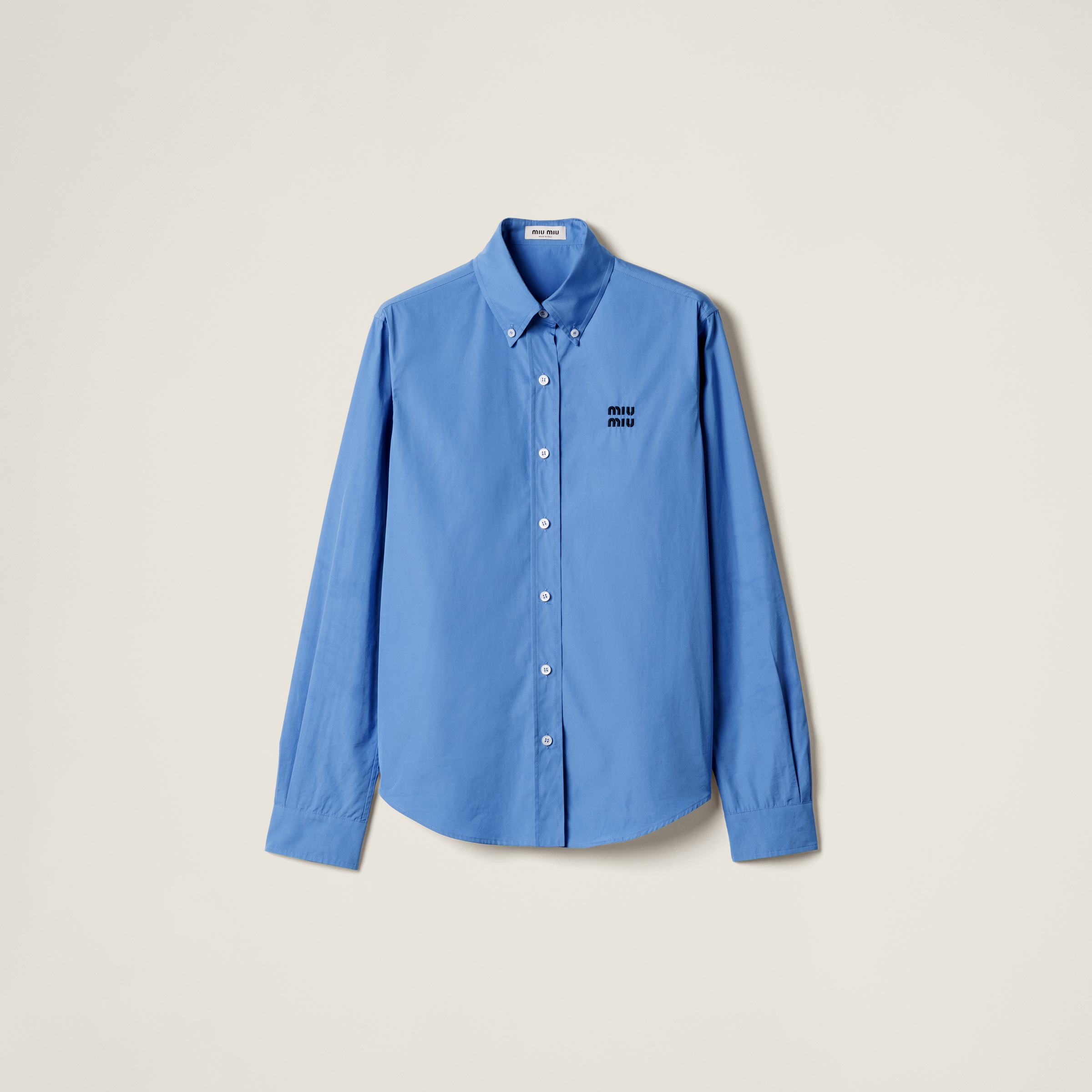 開催中セール一覧 Poplin Blue Periwinkle Shirt Miu Miu | トップス