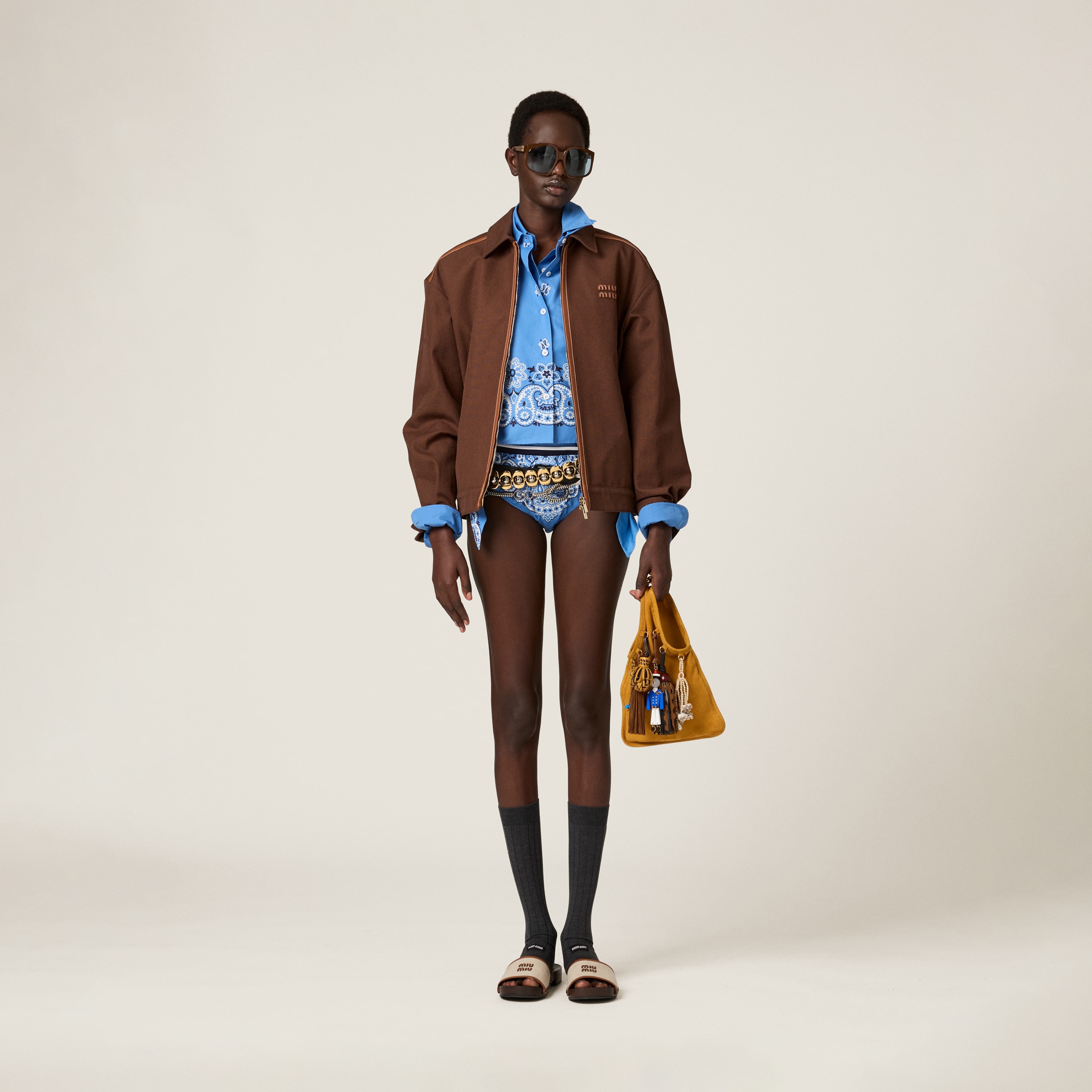 Miu Miu Printed Slubbed Poplin Shirt