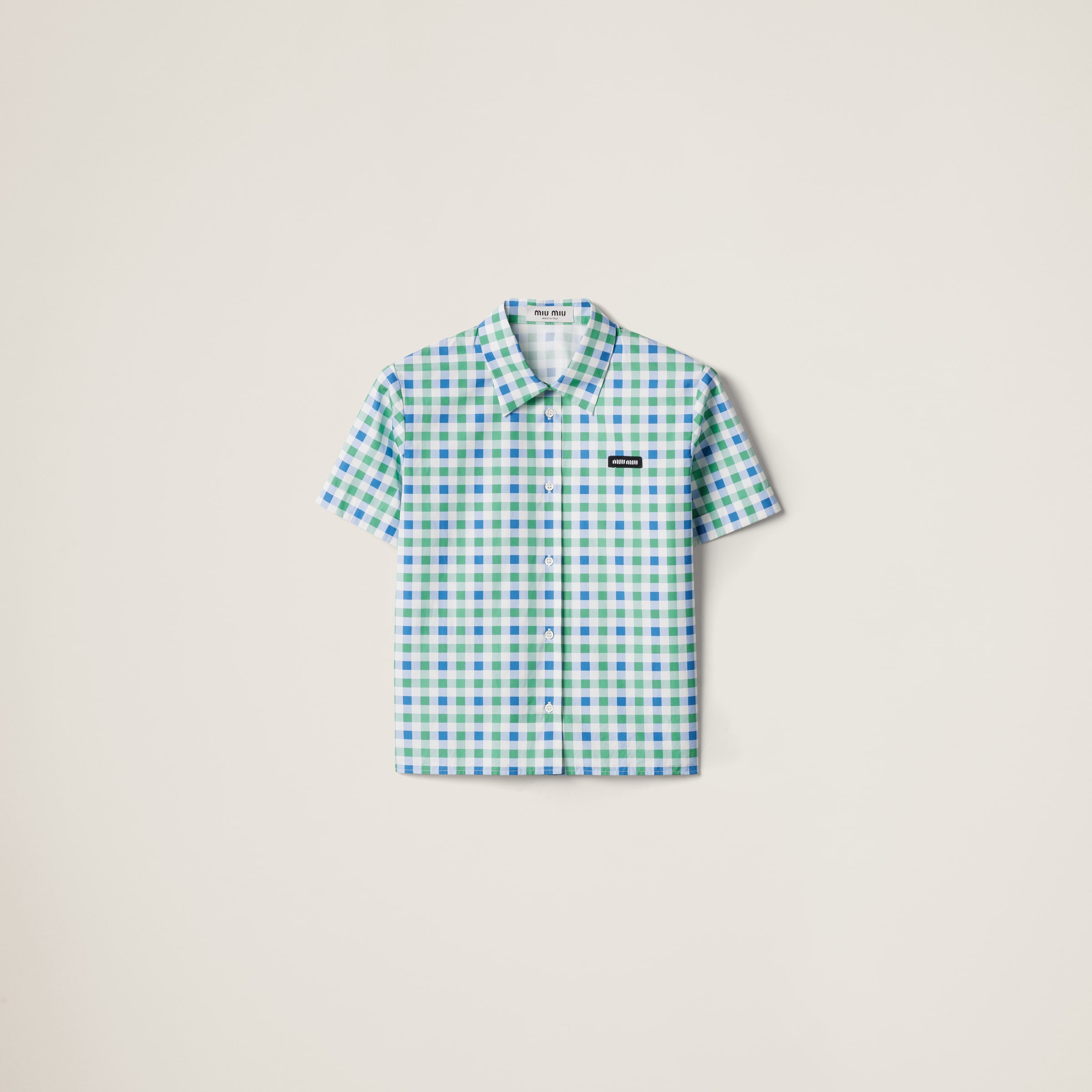 Miu Miu Gingham Check Poplin Shirt