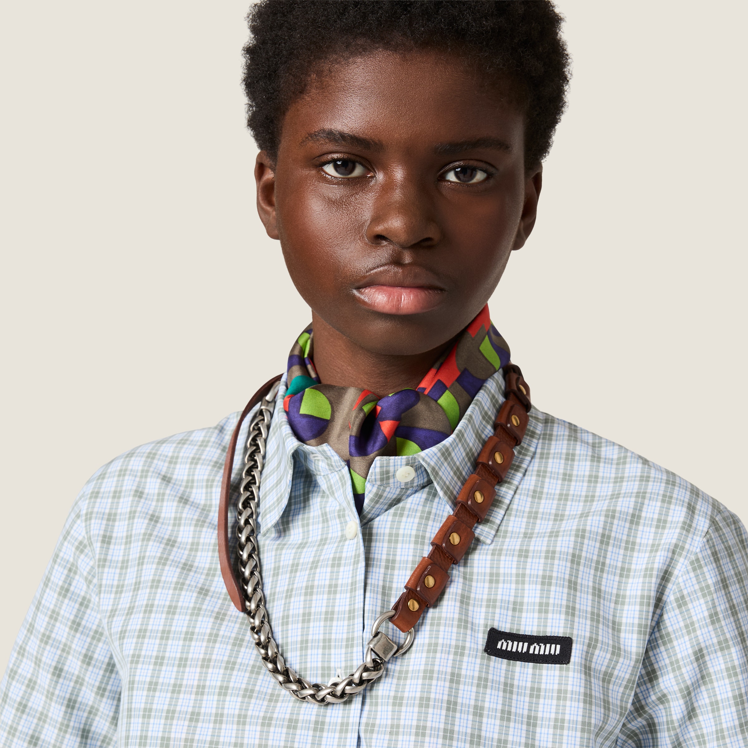 Checked poplin shirt - thumbnail 4