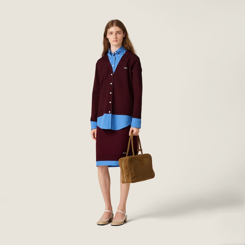 Cashmere and poplin shirt