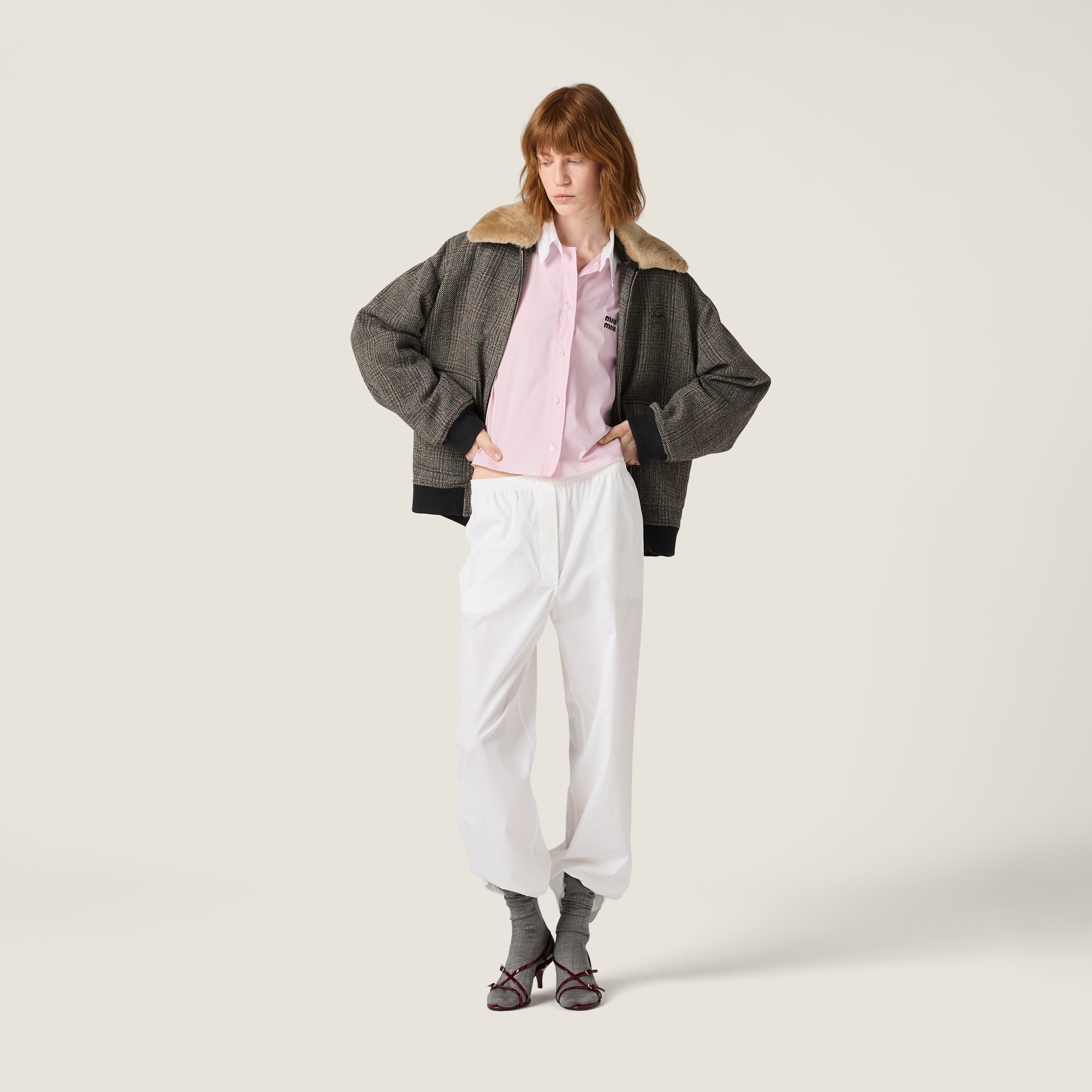 Pink Poplin Shirt | Miu Miu